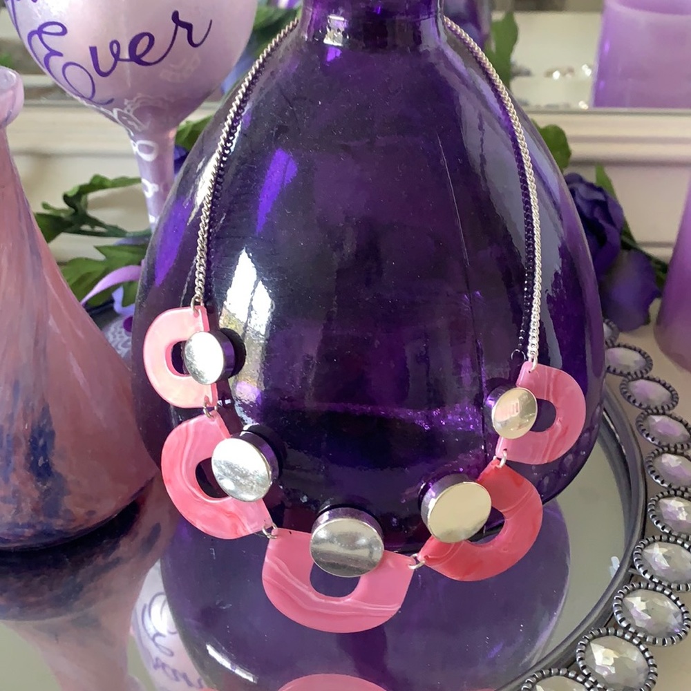 Pink and silver necklace